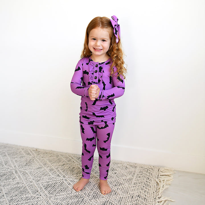 Echo Purple Bats CLIP BOW - Gigi and Max