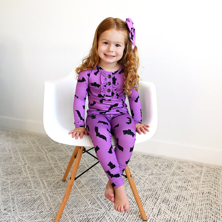 Echo Purple Bats CLIP BOW - Gigi and Max