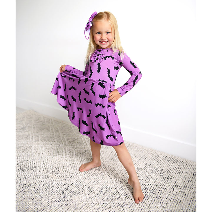 Echo Purple Bats CLIP BOW - Gigi and Max