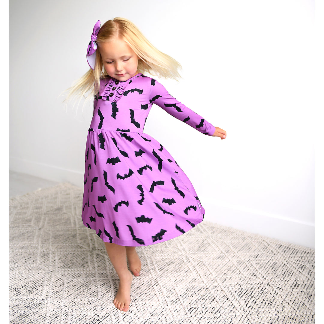 Echo Purple Bats CLIP BOW - Gigi and Max