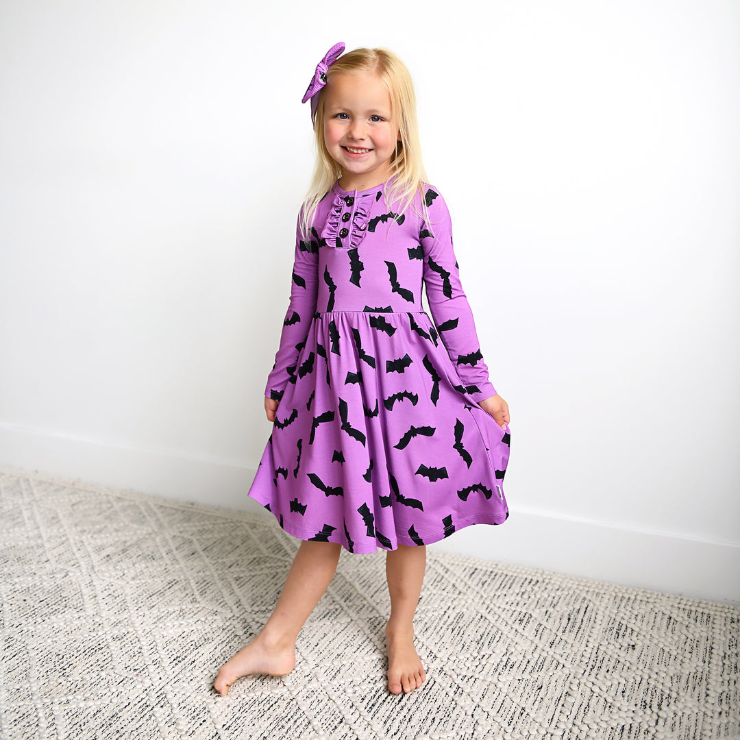 Echo Purple Bats CLIP BOW - Gigi and Max