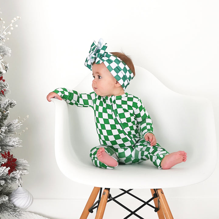 Elliot Green Checks HEADWRAP - Gigi and Max