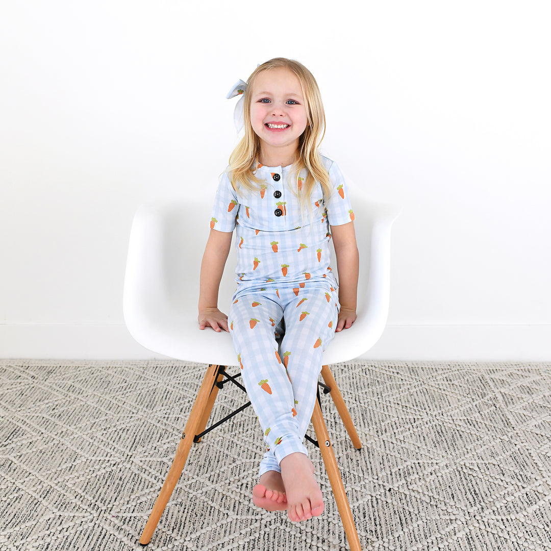Henry Carrot Gingham CLIP BOW - Gigi and Max