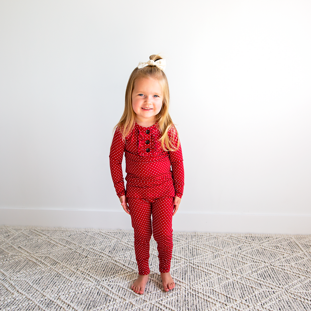 Ivy Red Dot RUFFLE TWO PIECE - Gigi and Max
