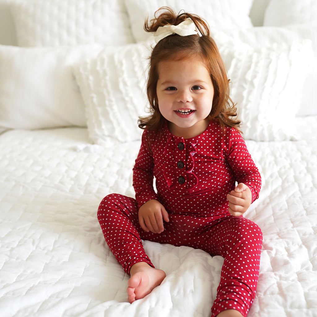 Ivy Red Dot RUFFLE TWO PIECE - Gigi and Max