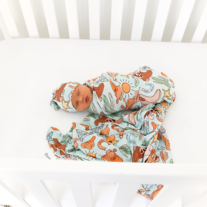 Luke Blue Western SWADDLE - Gigi and Max