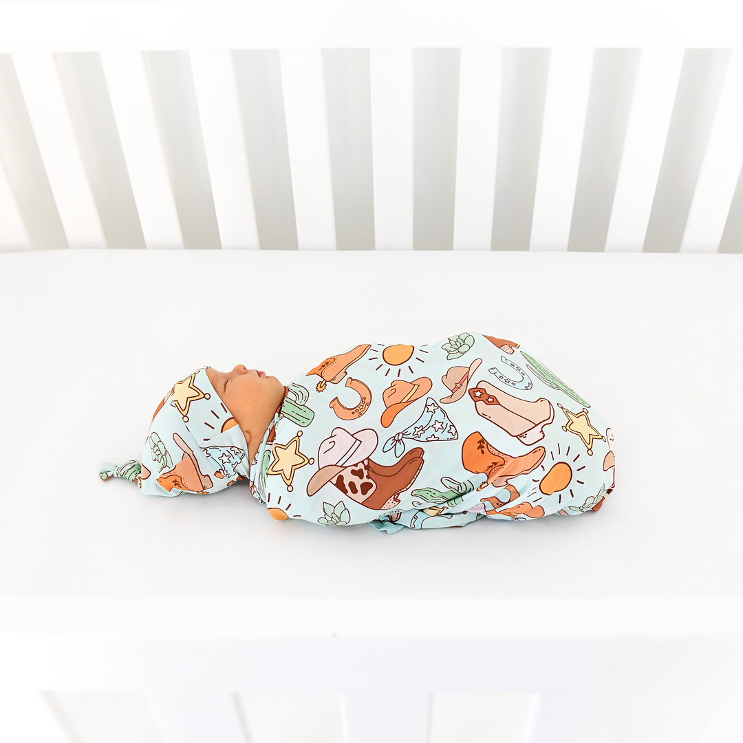 Luke Blue Western SWADDLE - Gigi and Max