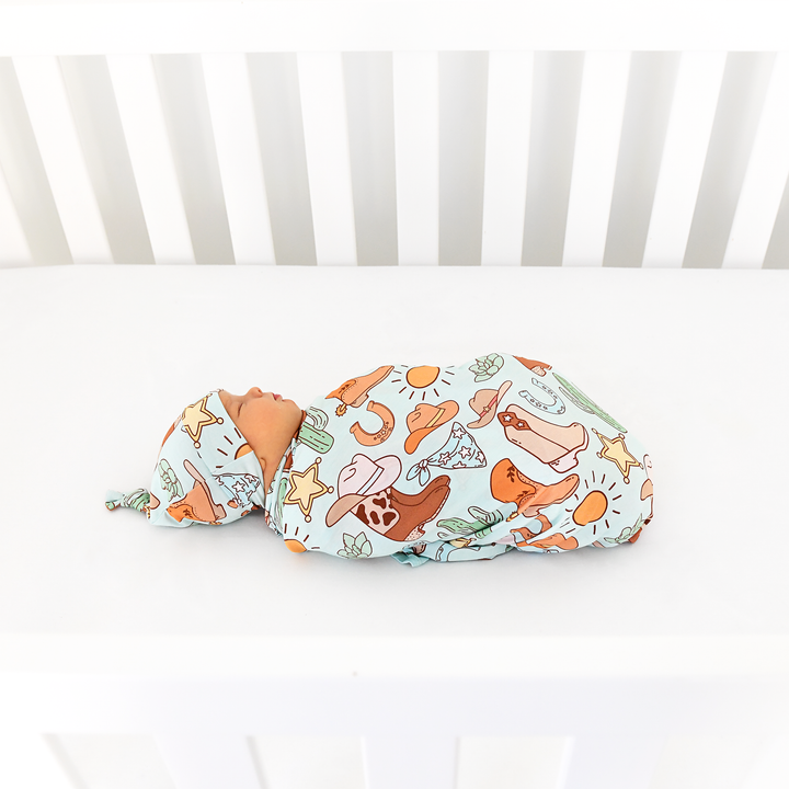 Luke Blue Western SWADDLE - Gigi and Max