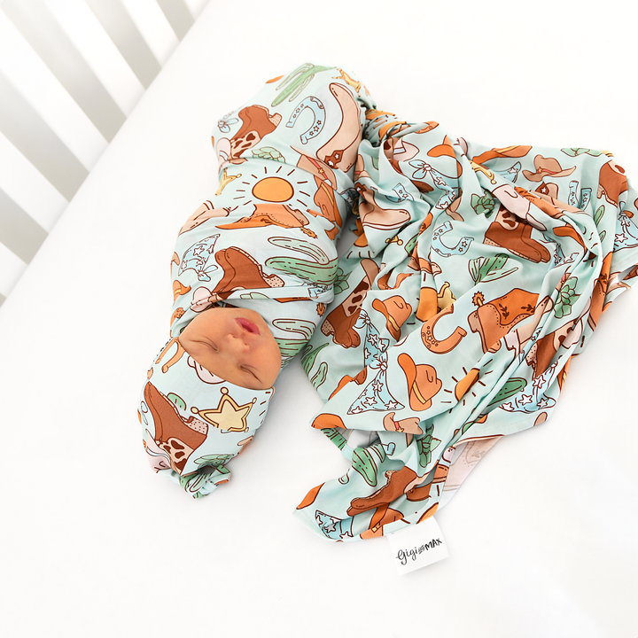 Luke Blue Western SWADDLE - Gigi and Max