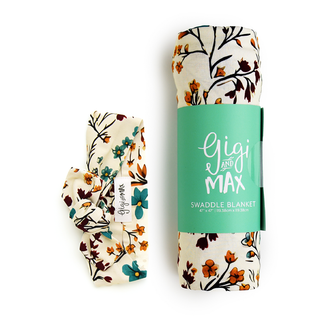 Maren Floral SWADDLE - Gigi and Max