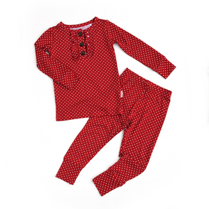 Ivy Red Dot RUFFLE TWO PIECE - Gigi and Max