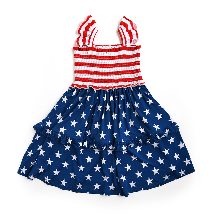 Quincy Stars & Stripes SMOCKED DRESS - Gigi and Max