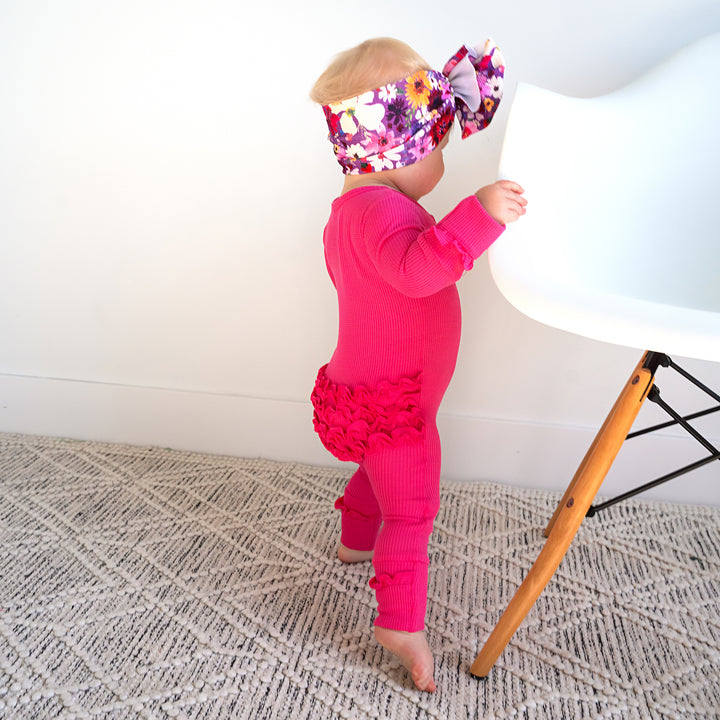 Raspberry Waffle RUFFLE ZIP - Gigi and Max