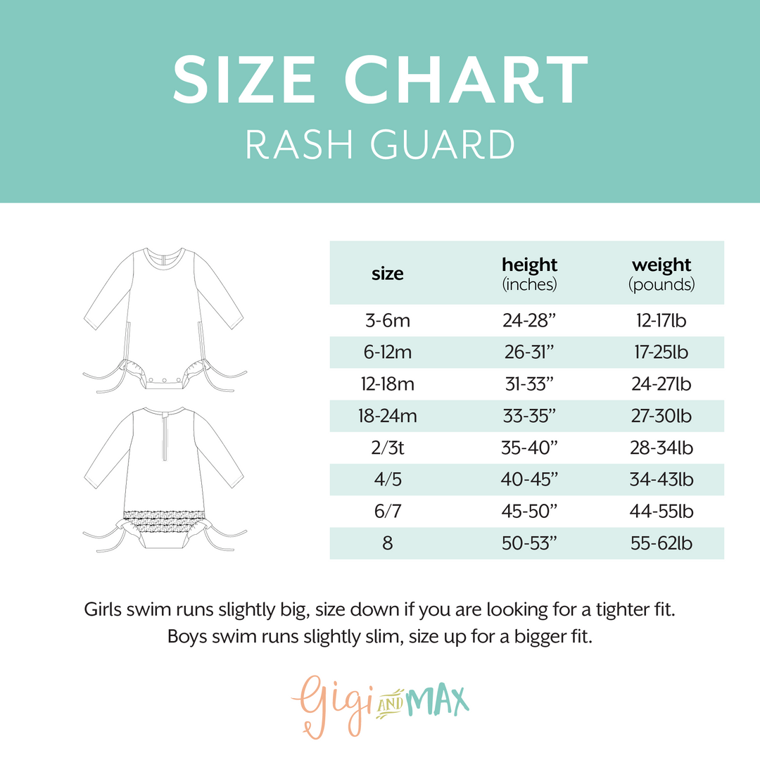 Kelly Leopard RASH GUARD SWIMSUIT - Gigi and Max