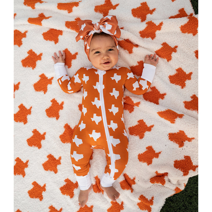 Texas Burnt Orange & White HEADWRAP - Gigi and Max
