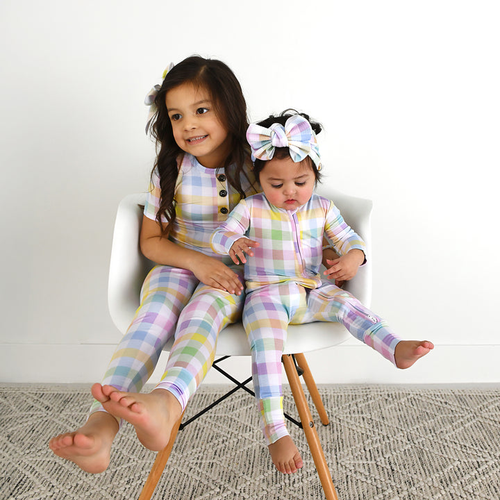 Winnie Pastel Plaid HEADWRAP - Gigi and Max