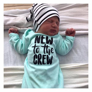 Mint New to the Crew gown stripe Gender Neutral - Gigi and Max