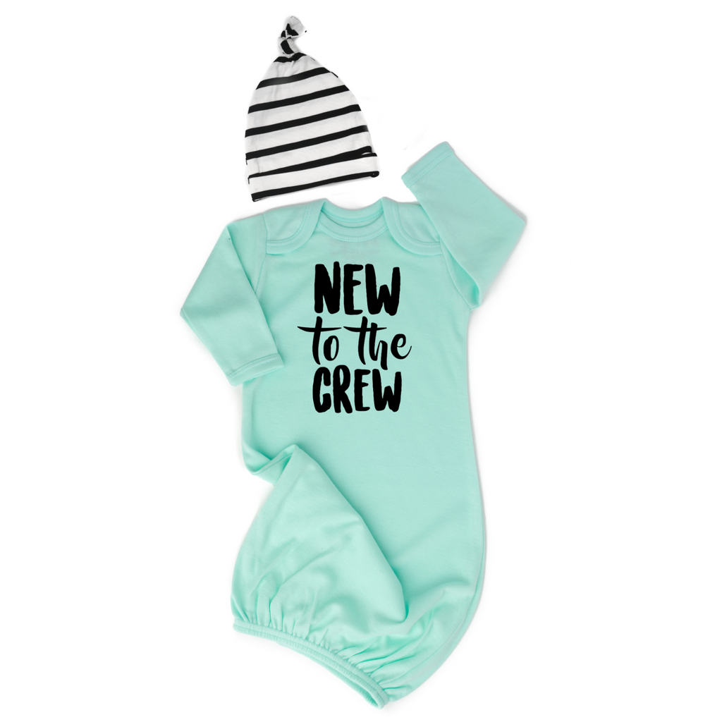 Mint New to the Crew gown stripe Gender Neutral - Gigi and Max