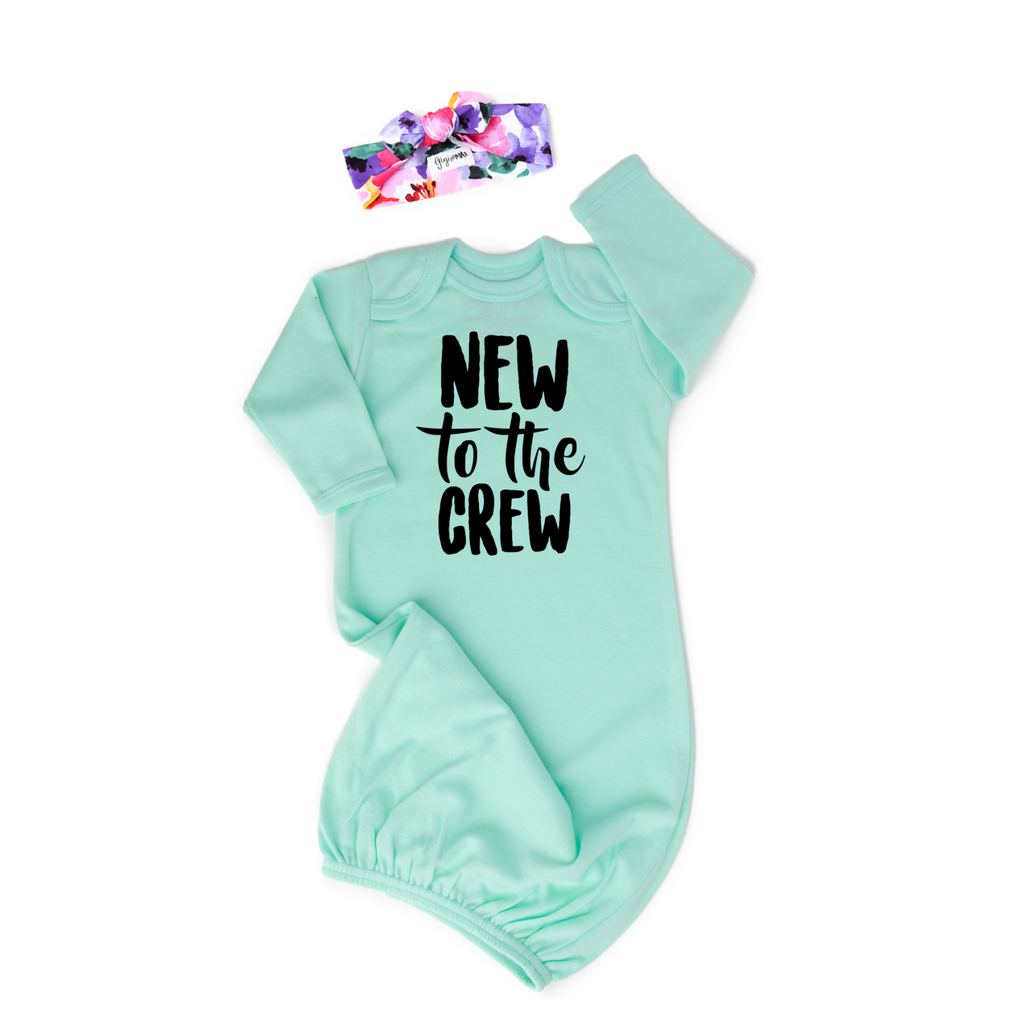 Mint New to the Crew gown stripe Gender Neutral - Gigi and Max
