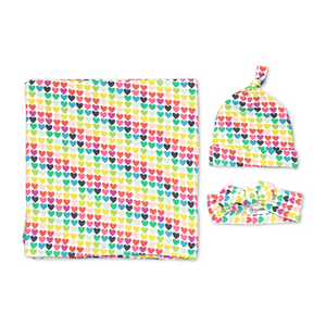 Piper Hearts Swaddle Blanket - Gigi and Max