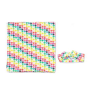 Piper Hearts Swaddle Blanket - Gigi and Max