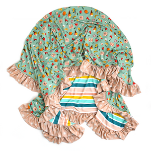 Clementine, Daisy & Wren Double Layer Ruffle Blanket - Gigi and Max