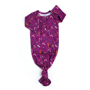 Eden Purple Floral Ruffle GOWN - Gigi and Max