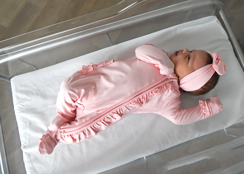 Olivia Light Pink Ruffle Newborn ZIP - Gigi and Max