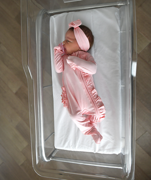 Olivia Light Pink Ruffle Newborn ZIP - Gigi and Max