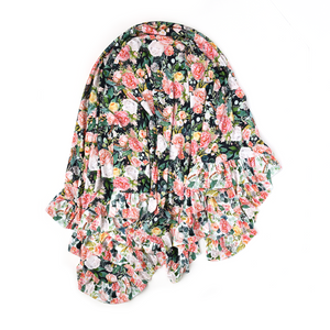 Mabel Floral Double Layer Ruffle Blanket - Gigi and Max