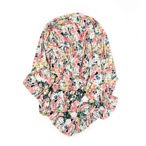 Mabel Floral Double Layer Ruffle Blanket - Gigi and Max