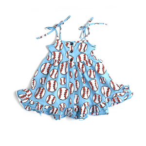 Bambino Baseball TIE TWIRL DRESS - Gigi and Max