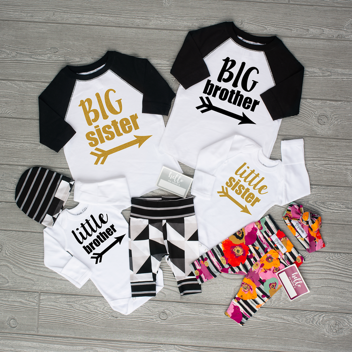 Big sister Raglan - black and gold - Gigi and Max