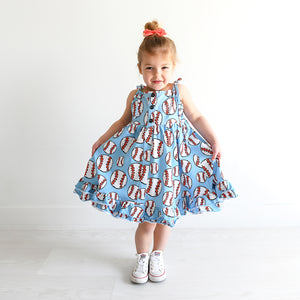 Bambino Baseball TIE TWIRL DRESS - Gigi and Max