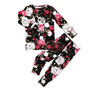 Emma Black Peony Ruffle TWO PIECE - Gigi and Max