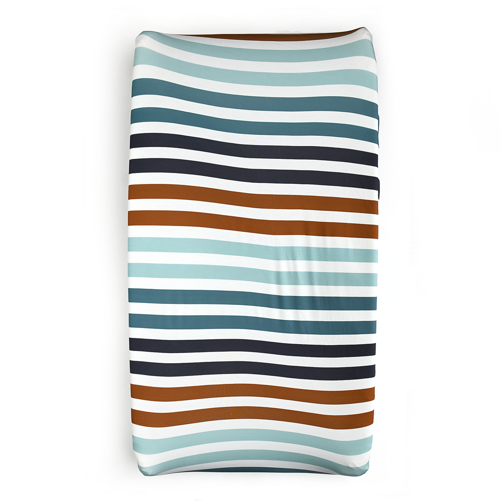 Enzo Stripe Changing Pad Cover - Gigi and Max