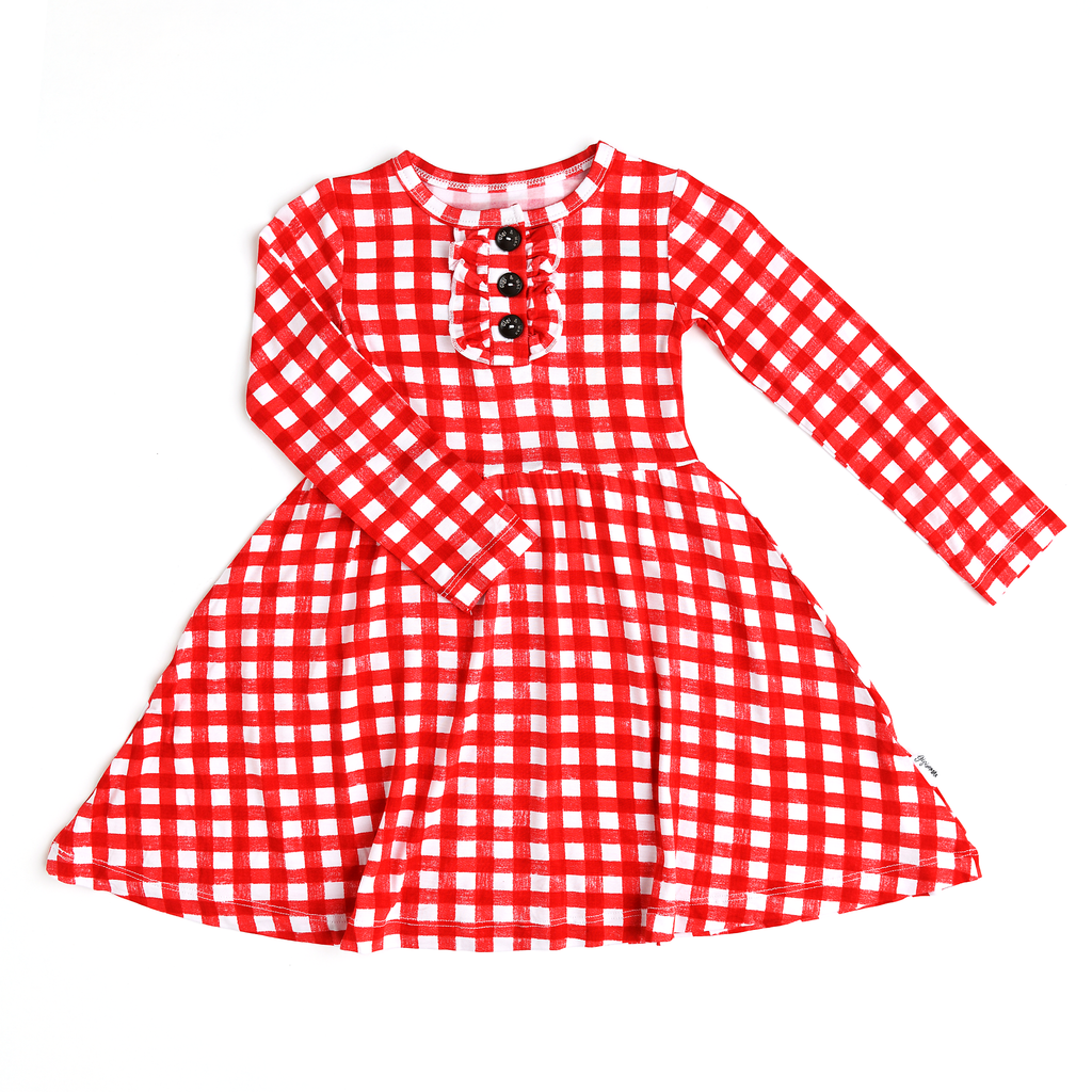Frost Red Gingham Ruffle TUTU DRESS - Gigi and Max