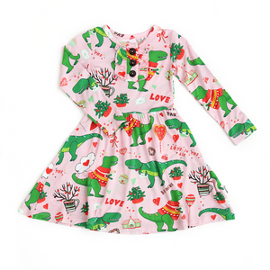 Val Pink Dino TUTU DRESS - Gigi and Max