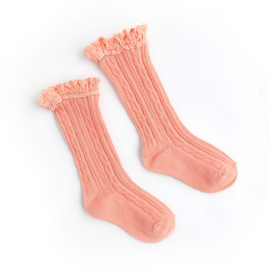 Coral Lace Socks - Gigi and Max