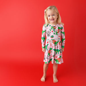 Val Pink Dino TUTU DRESS - Gigi and Max