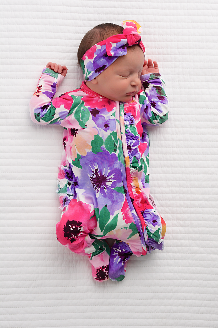 Emilia Floral Topknot Headband - Gigi and Max