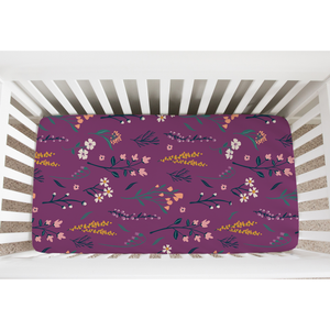 Eden Purple Floral CRIB SHEET - Gigi and Max