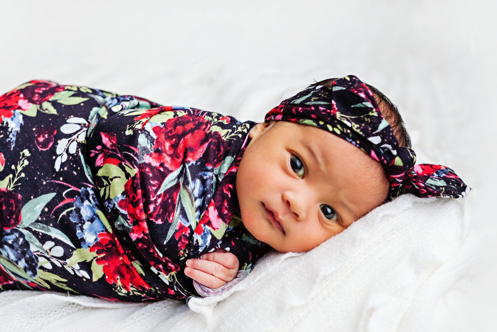 Holly Floral SWADDLE - Gigi and Max