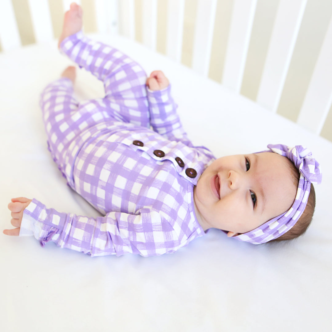 Marley Purple Topknot Headband - Gigi and Max