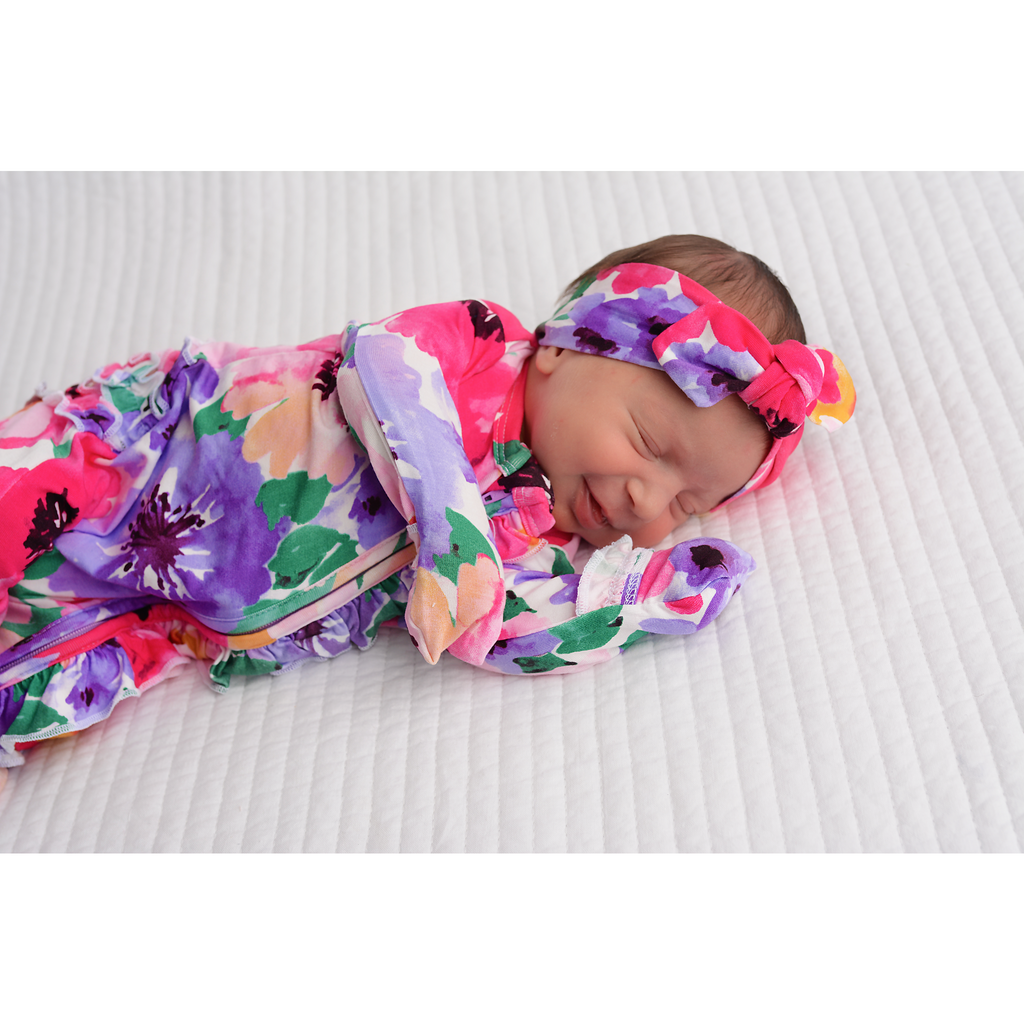 Emilia Floral Topknot Headband - Gigi and Max