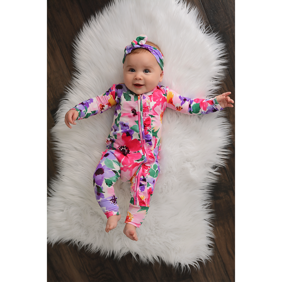 Emilia Floral Topknot Headband - Gigi and Max