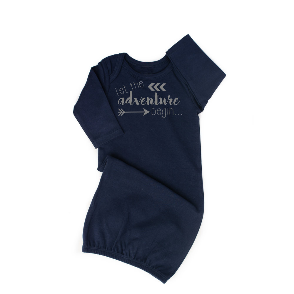 Navy Let the Adventure Begin gown - Gigi and Max