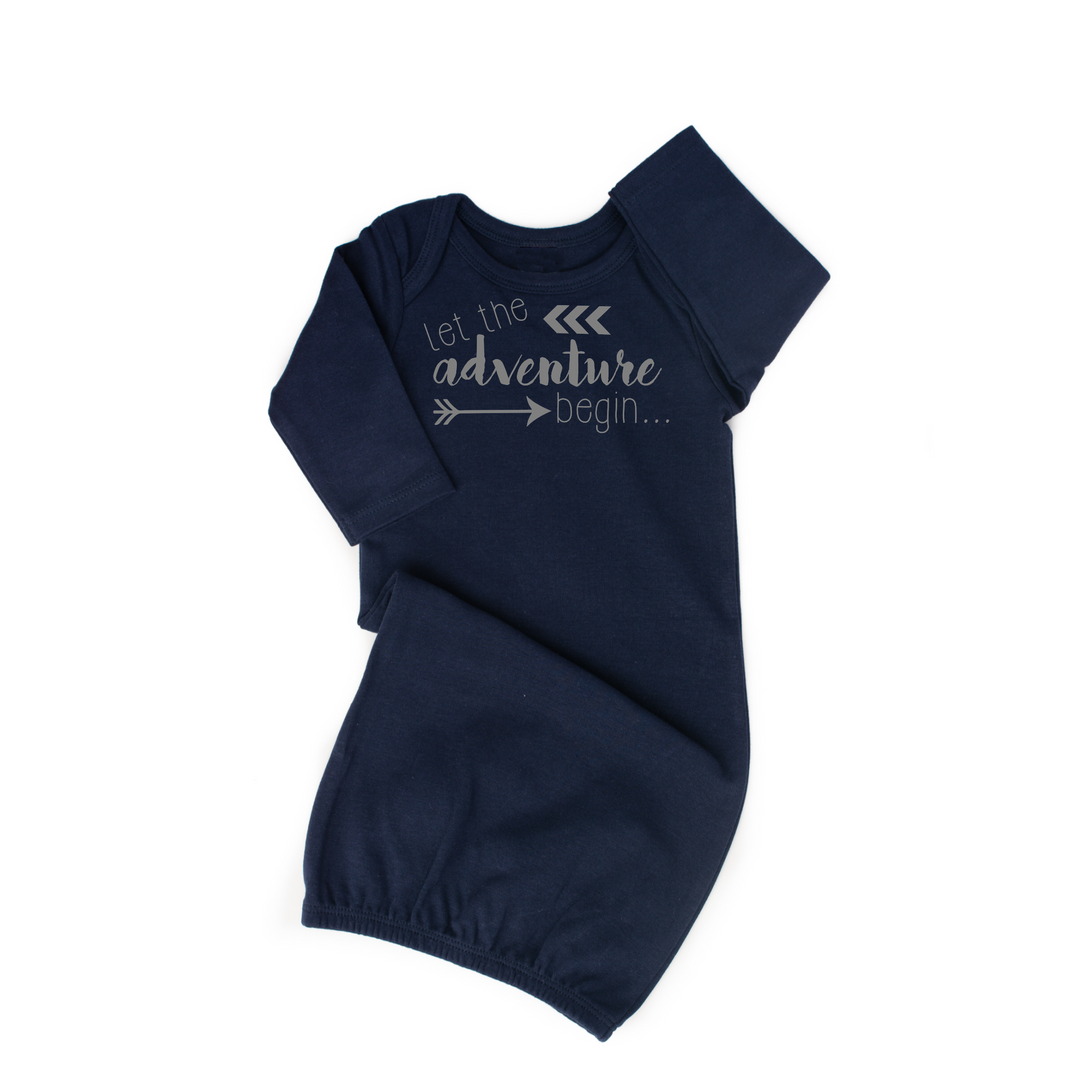 Navy Let the Adventure Begin gown - Gigi and Max