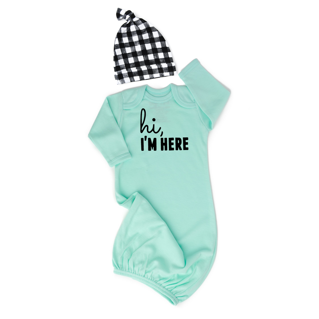 Hi, I'm Here Mint Gown - Gigi and Max