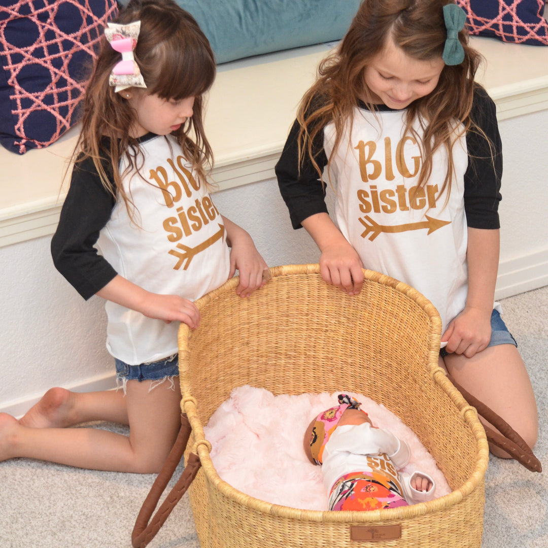 Big sister Raglan - black and gold - Gigi and Max